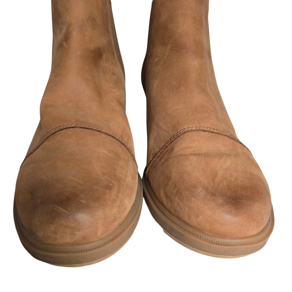 SOREL Evie II Chelsea Wedge Ankle Booties Tan Leather Waterproof‎